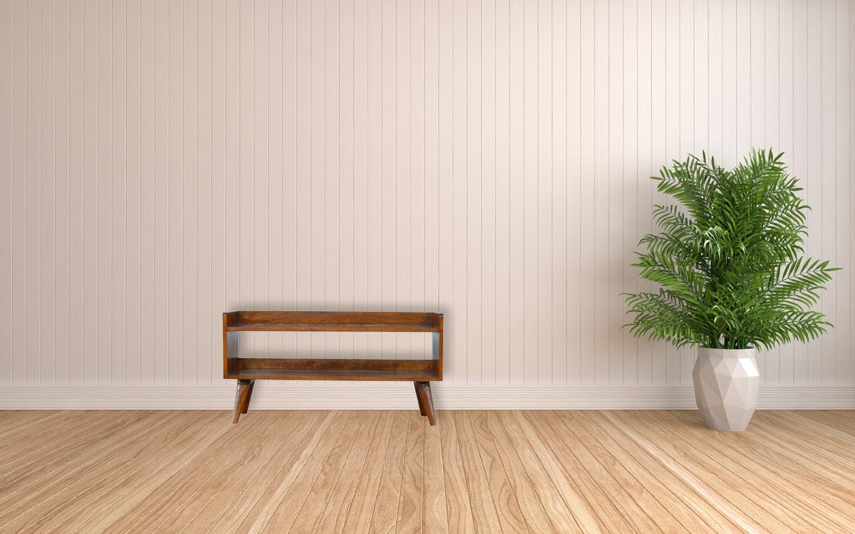 Nordic Chestnut Finish Storage Bench