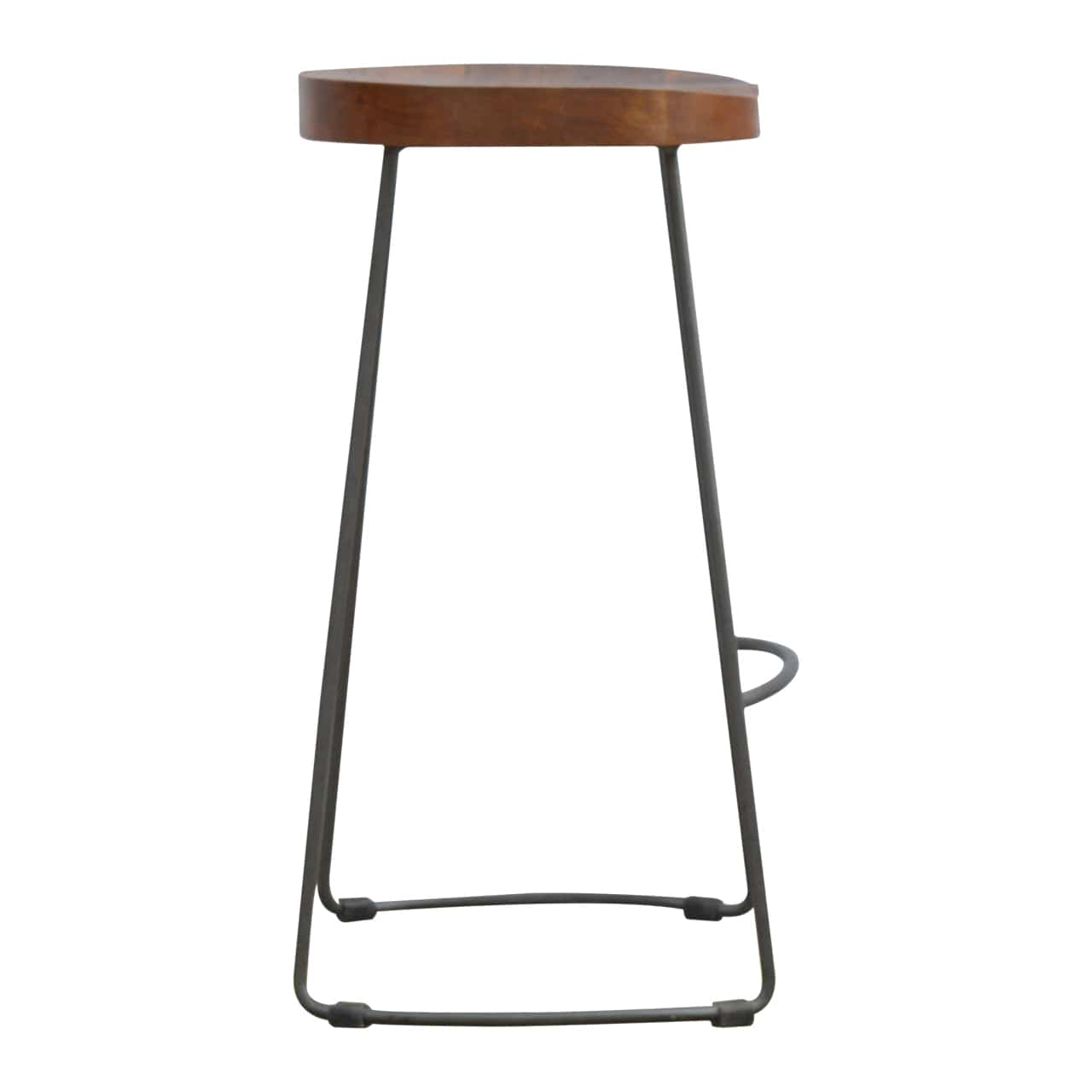 Industrial Bar Stool with Chunky Wood Seat